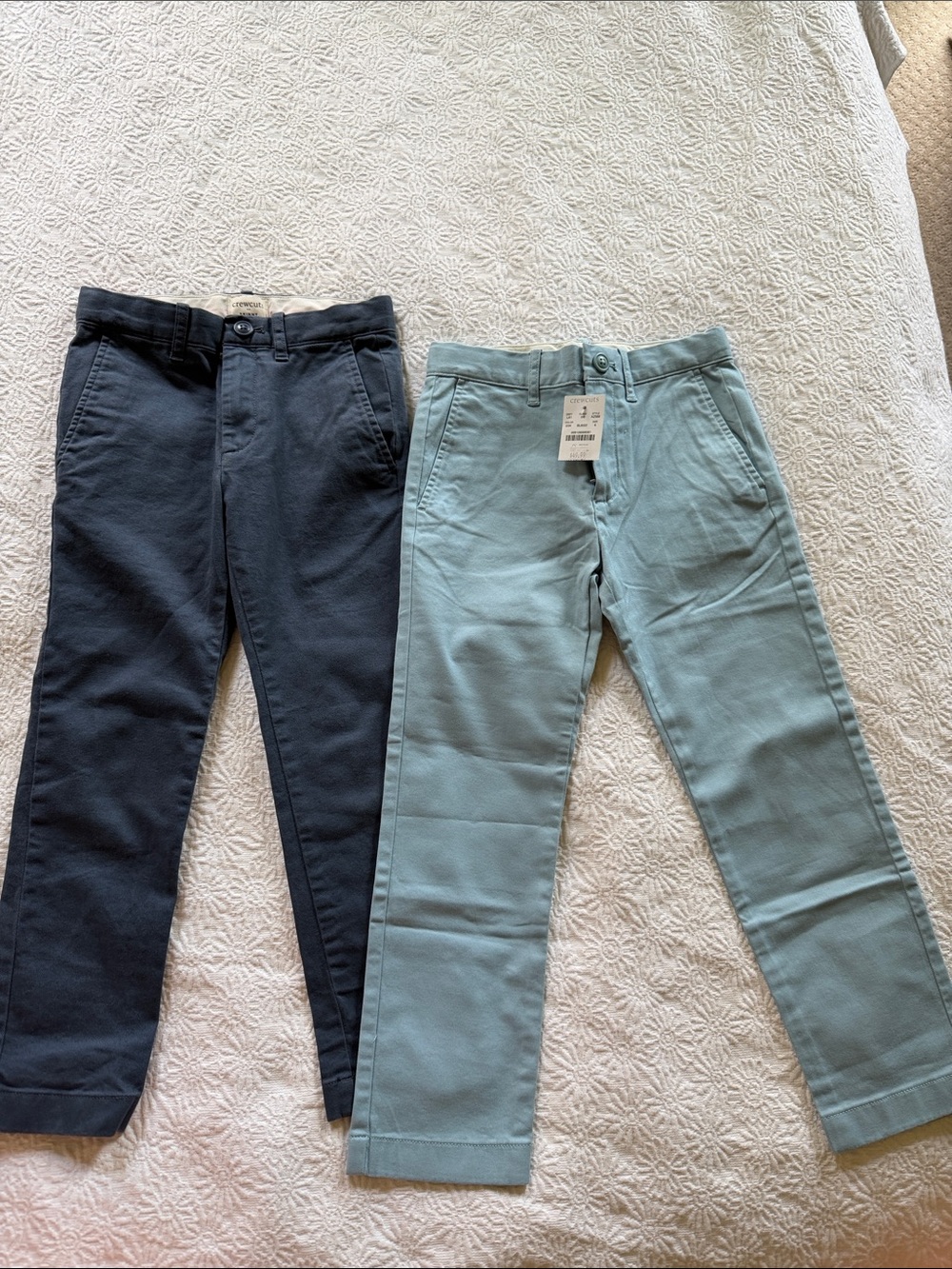 Boys Crewcuts Slim Chino Pants - Blue & Light blue